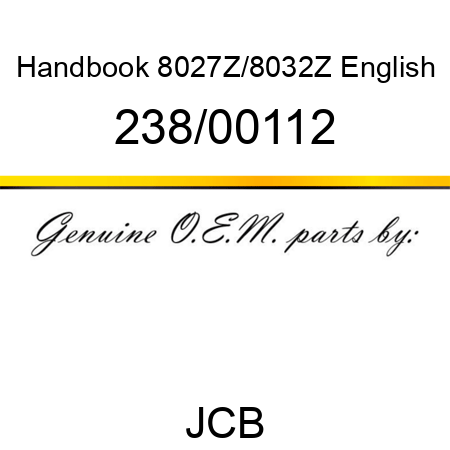 Handbook, 8027Z/8032Z, English 238/00112