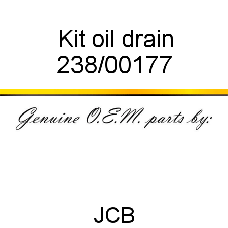 Kit, oil drain 238/00177