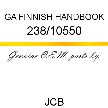 GA FINNISH HANDBOOK 238/10550