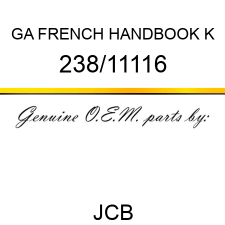 GA FRENCH HANDBOOK K 238/11116