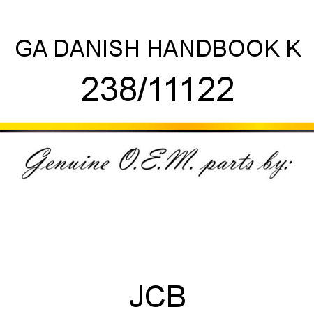 GA DANISH HANDBOOK K 238/11122