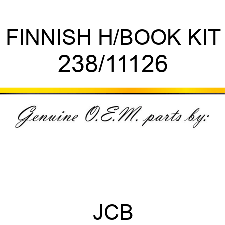FINNISH H/BOOK KIT 238/11126