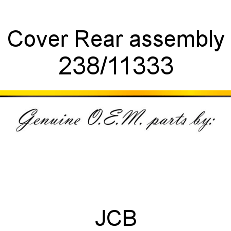 Cover, Rear assembly 238/11333
