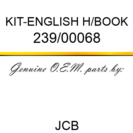 KIT-ENGLISH H/BOOK 239/00068