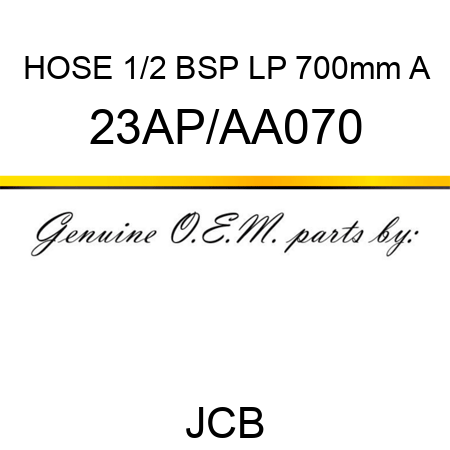 HOSE 1/2 BSP LP 700mm A 23AP/AA070