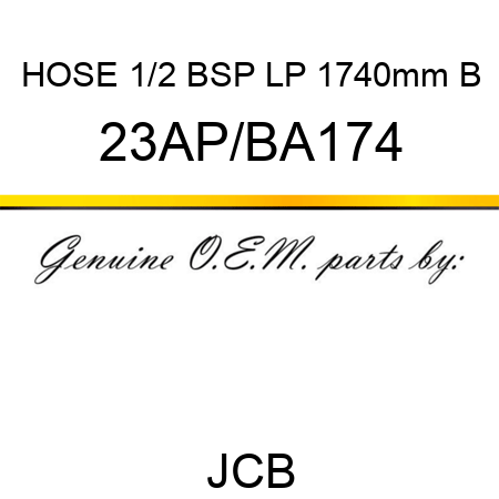 HOSE 1/2 BSP LP 1740mm B 23AP/BA174