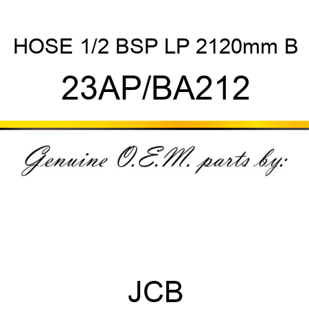 HOSE 1/2 BSP LP 2120mm B 23AP/BA212