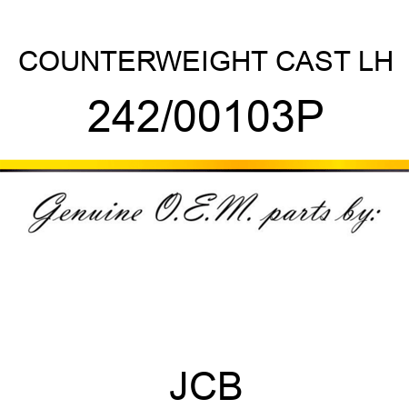 COUNTERWEIGHT CAST LH 242/00103P