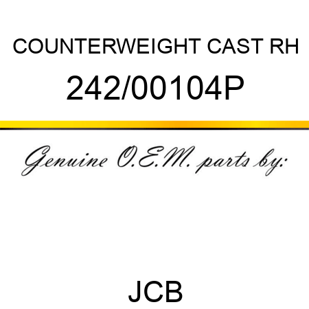 COUNTERWEIGHT CAST RH 242/00104P