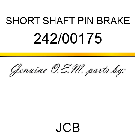 SHORT SHAFT PIN BRAKE 242/00175