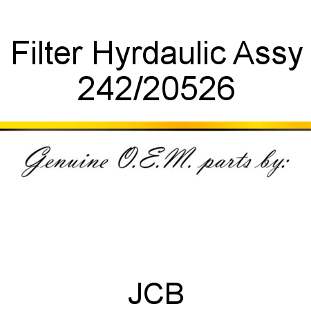 Filter, Hyrdaulic Assy 242/20526