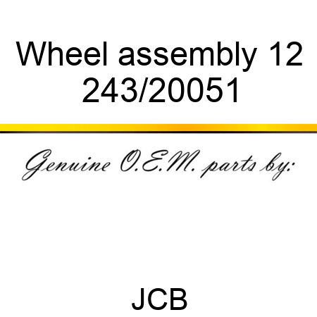 Wheel assembly 12 243/20051