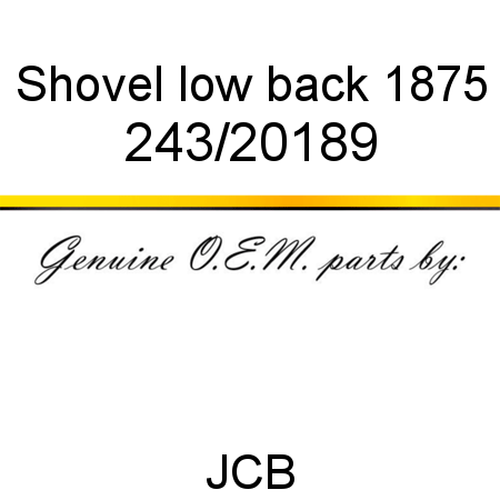 Shovel, low back, 1875 243/20189