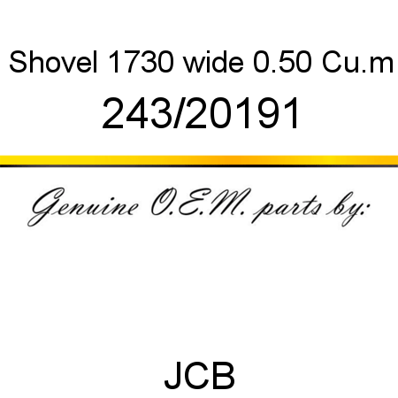 Shovel, 1730 wide, 0.50 Cu.m 243/20191