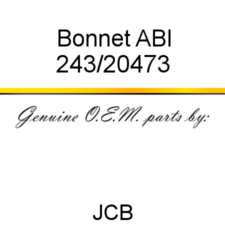 Bonnet, ABI 243/20473