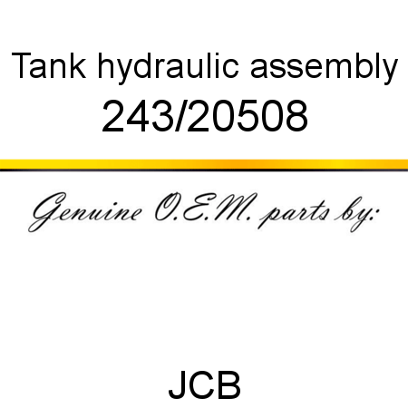 Tank, hydraulic assembly 243/20508