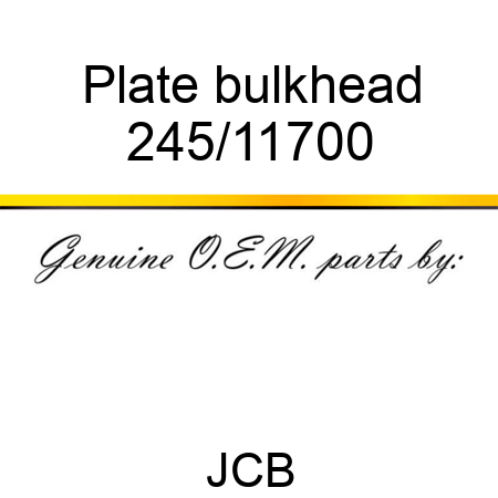 Plate bulkhead 245/11700