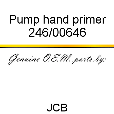 Pump, hand primer 246/00646
