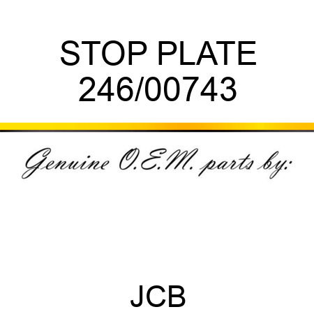 STOP PLATE 246/00743