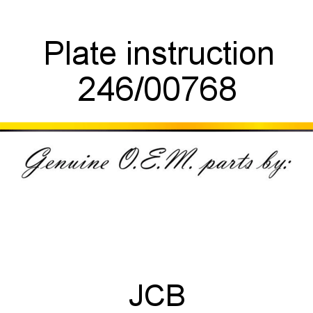 Plate, instruction 246/00768