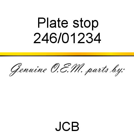 Plate, stop 246/01234
