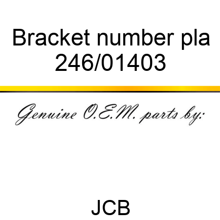 Bracket number pla 246/01403