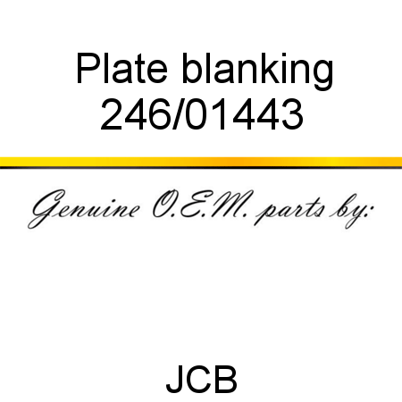 Plate, blanking 246/01443