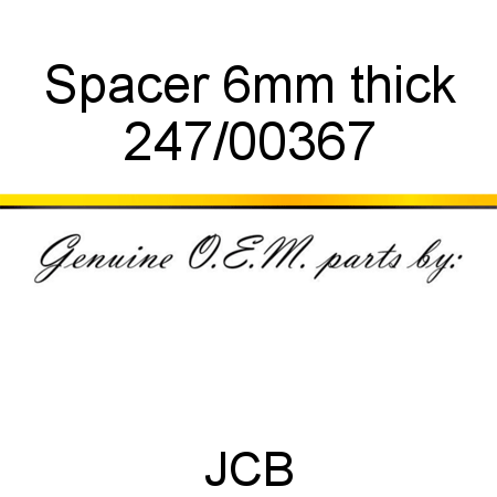 Spacer, 6mm thick 247/00367