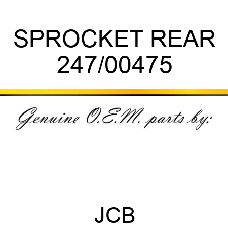 SPROCKET REAR 247/00475