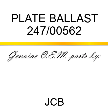 PLATE BALLAST 247/00562