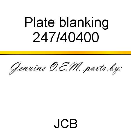 Plate, blanking 247/40400