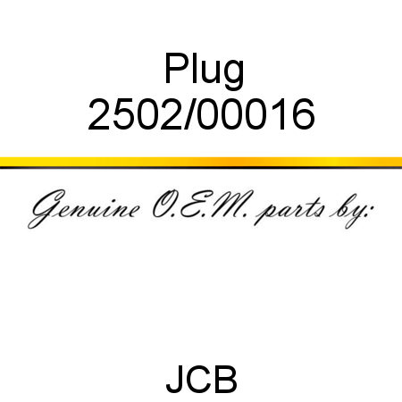 Plug 2502/00016