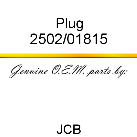 Plug 2502/01815