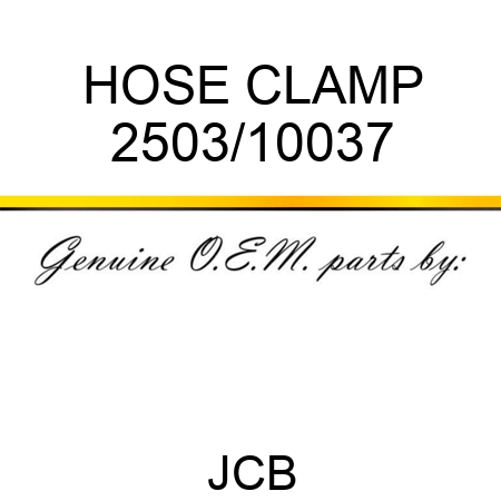 HOSE CLAMP 2503/10037