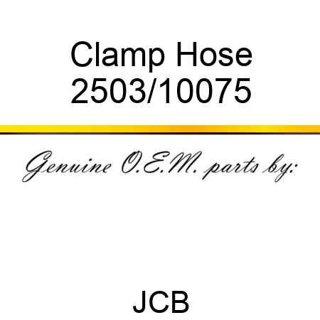 Clamp Hose 2503/10075