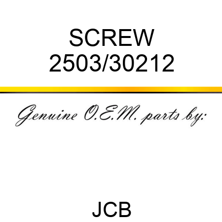 SCREW 2503/30212
