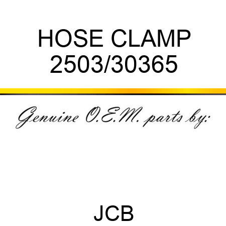 HOSE CLAMP 2503/30365