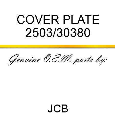 COVER PLATE 2503/30380