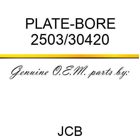 PLATE-BORE 2503/30420