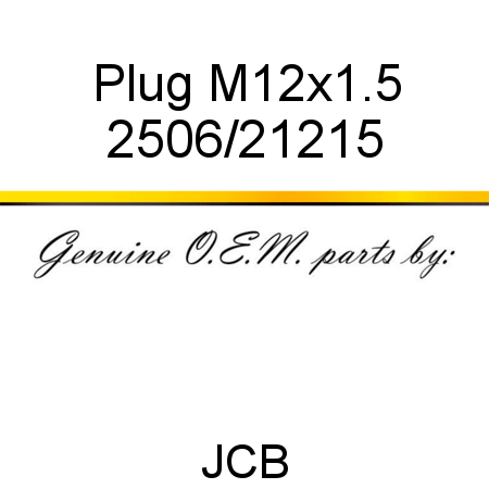 Plug, M12x1.5 2506/21215