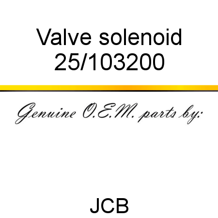 Valve, solenoid 25/103200