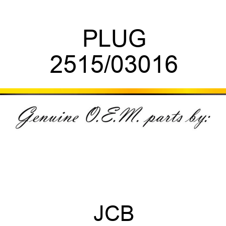 PLUG 2515/03016