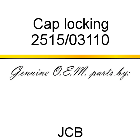 Cap, locking 2515/03110