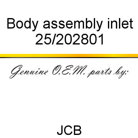 Body, assembly, inlet 25/202801