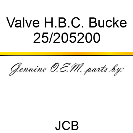Valve H.B.C. Bucke 25/205200