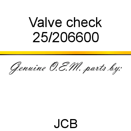 Valve, check 25/206600