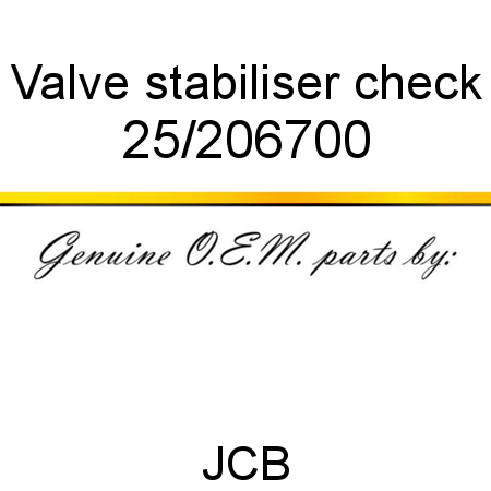 Valve, stabiliser check 25/206700