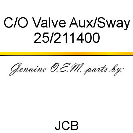 C/O Valve Aux/Sway 25/211400