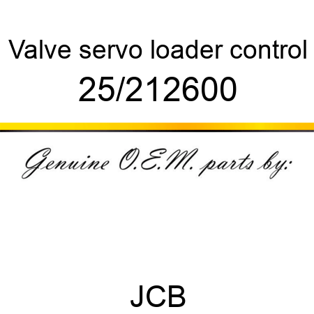 Valve, servo, loader control 25/212600