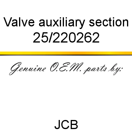 Valve, auxiliary section 25/220262